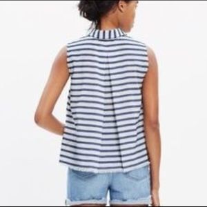 Madewell Moment Stripe Sleeveless Button Down Tank